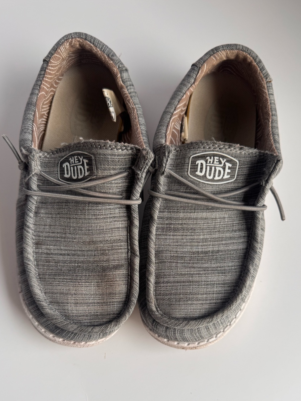 Hey Dude Youth Wally Linen Blend Charcoal Grey Slip-On Casual Loafers